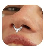 316L Edelstahl 16G Silber Septum Nasenpiercing Daith Piercing Array 8mm
