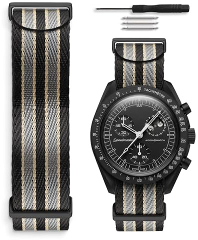 HORACE NATO Uhrenarmband 20mm Nylon Weich – Kompatibel mit Omega x Swatch MoonSwatch – Werkzeug inklusive