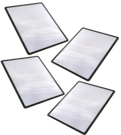 HAPINARY 4pcs Portable Magnifying Glass Reading Magnifying Glass for Reading Pvc Handheld