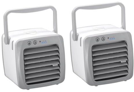 Cabilock 2 Piezas Mini Enfriador De Aire Humidificador De Aire Acondicionadores De Aire Portátiles Mini Enfriador Pequeño Humidificador Pequeño Enfriador Portátil Ventilador