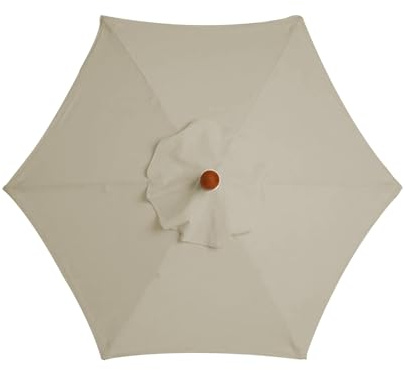 KMDZDZGS Parasol Replacement Cover, Replacement Tarpaulin for Garden Parasols, Rainproof and Windproof, Parasol Cover Polyester UV protection for outdoor beach terrace garden (dark beige, 3 m/8 ribs)