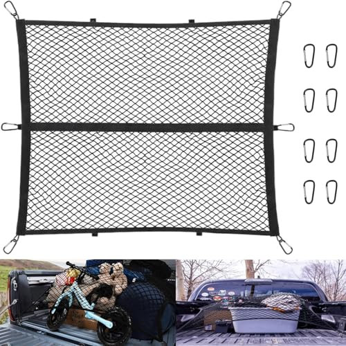 UncleDrew 1,2 X 1,2 M Kofferraumnetz Groß, LKW LadefläChe Netz GepäCknetz Auto Netz Kofferraum GepäCknetz Auto Kofferraum Netz LadungssicherungGepäCknetz Erstreckt Universelles Dehnbares LKW-Netz