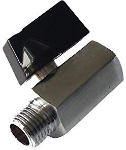 VDOQTLJT Needle Valve 2pcs Chrome Plated 3/8 Inch BSP Male to Female Brass Mini Ball Valve BV1-3/8