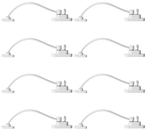 JETHMA 8pcs Window Restrictor Locks Child Safety Window Locks for UPVC Windows, Baby Security Window Restrictors with Screws Keys, Door Window Opening Wire Cable Limiter for Home School