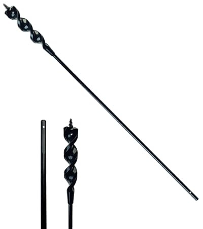 DECKRKAT 36 Flexible Installer Drill Bit - 3/4 Auger with Fish Eye Hole & Anti-Slip 3-Flat Shank for Wire Pulling Through Walls, Ceilings, Sidewalks.