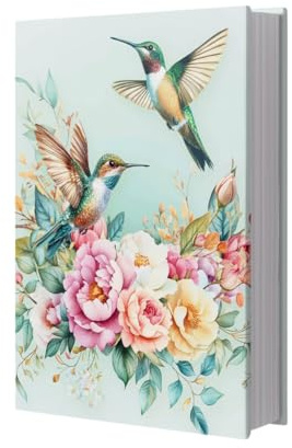 NBEADS Couverture Extensible pour Livre de Poche, 25x40cm Housse de Protection Élastique Réutilisable Motif Colibri pour la Plupart des Livres à Couverture Rigide