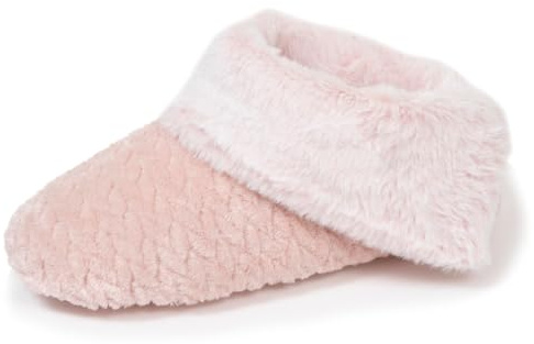 Isotoner Chaussons extra-light pantoufles Bottillons femme micro éponge, semelle antidérapante, 35/36, rose