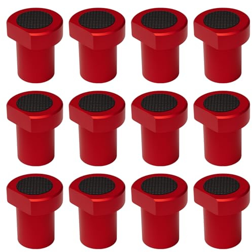 12 Stück Aluminiumlegierung Bankhaken 20mm Bank-Hundeklemme Holzbearbeitungstisch Spannbacken Hobelbank Zubehör für Allen Flachspannen Tischen mit 20 mm Bohrungen(Rot)