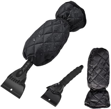 Grattoir à Glace avec Gant raclette Pare Brise, Grattoir Pare Brise Voiture, Grattoir Vitre Voiture avec Gant, Gant pour Pare-Brise de Voiture, Grattoir à Neige en ABS, Protection Voiture en Hiver