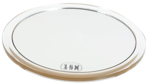 ELAYARD Espejo De Aumento para Maquillaje Ventosa 1 Unidad Ø146mm 15x Incremento Baño Compacto Portátil Una Cara Dorado