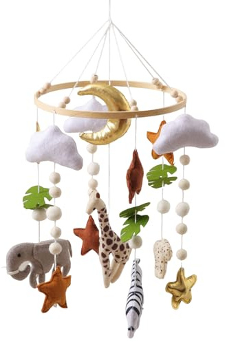 Yanayi Mobile pour décoration sensorielle interactive pour chambre d'enfant, jouet musical à suspendre, pour chambre d'enfant, chambre à coucher, temps de lit, anniversaire, vacances, célébration