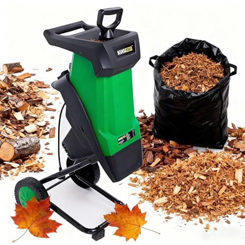 Trituradora Eléctrica 2400W Para Jardín, Biotrituradora Potente Con Bolsa 50L Y Ruedas, Corte 40mm, Silenciosa Para Ramas, Hojas Y Desechos De Jardinería Doméstica