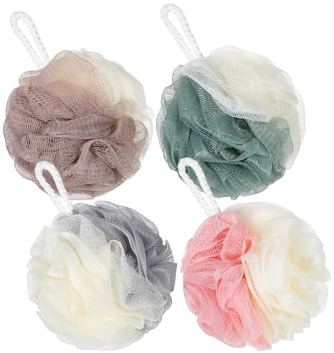 HJZHII Esponja de ducha de lufa, esponja de baño suave, esponja de baño de lufa, esponja de baño, esponja exfoliante corporal, esponja de baño para mujeres y hombres (dos colores)