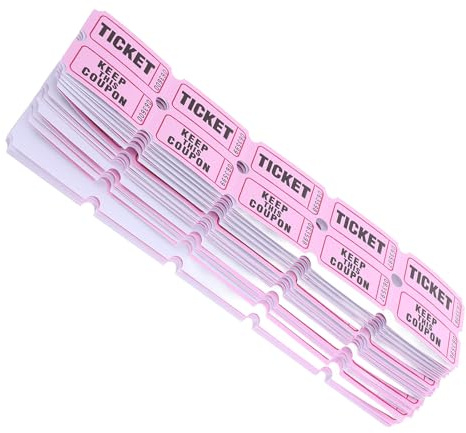 Milisten Lot de 200 Billets de Tombola Rose Double Rouleau, Tickets pour Événements Festifs, Carnavals et Collectes de Fonds, Billets de Jeu Pratiques et Polyvalents pour Fêtes, Soirées