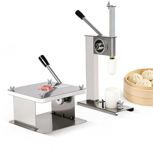 Knoppmaskiner, halvautomatisk ångad bullpress, 9-faldig stängning, livsmedelsgodkänt rostfritt stål, 500 bullar/timme-utgång, perfekt för restaurang och hemmabruk