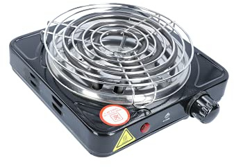 El-Badia - Allume Charbon Rapide, 1000W - Avec Grille de Support - Thermostat Réglable - Pour Charbons Naturels
