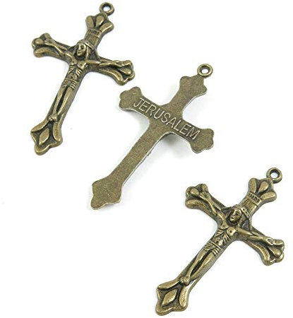 G1KO2U Jerusalem-Kreuz, antikes Bronzefarben, zum Basteln und Basteln antique bronze