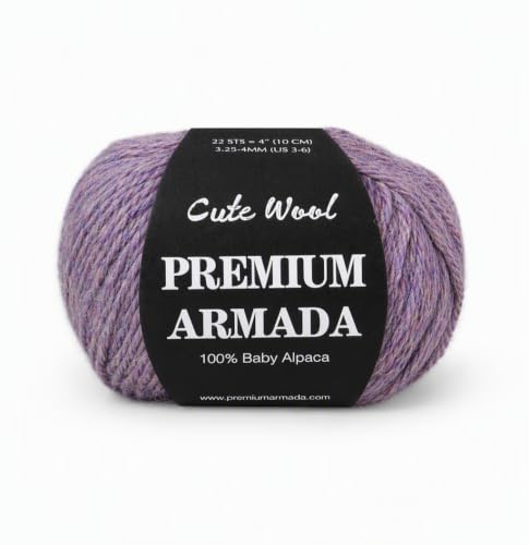 Alpaka Wolle 100% Baby Alpakawolle, kratzfrei super Soft 200gr Set (4 * 50gr) Weiche Strickwolle aus Alpaka lila
