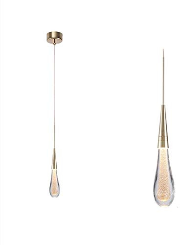 Yinyimei Lampadario Cristallo lampada a sospensione di Acqua-goccia luci a sospensione in vetro Lampada da comodino camera da letto del progettista LED moderna sala da pranzo, cucina Sospese