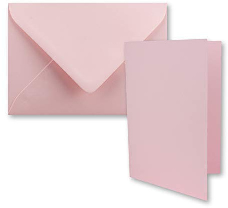 25x DIN B6 Faltkarten Set mit Umschlägen in Rosa - 120 x 170 mm - ideal für Einladungskarten, Hochzeit, Taufe, Kommunion, Konfirmation - Marke: FarbenFroh