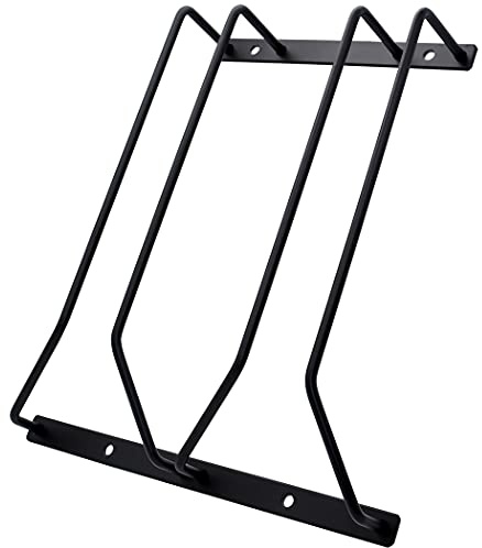 zoohot Weinglasregal, 24 cm, Unterschrank, Stielglas, Weinglashalter, Gläser, Aufbewahrung, Aufhänger, Metall-Organizer für Bar, Küche, Schwarz (2 Reihen, 1 Stück)