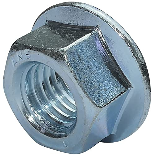 AERZETIX - C49646 - Satz von 100 Sechskantmuttern mit flansch sperrverzahnung bundmutter flanschmutter M12 Ø außen 25mm - aus kohlenstoffstahl - selbstsichernde sicherheitsmutter