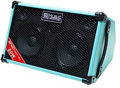 BP40D Akustikgitarre Verstärker Busking Amp - 80W tragbarer Bluetooth-Lautsprecher mit Akku, Chorus Reverb Delay Effekt, 6 Eingänge, 3-Band EQ