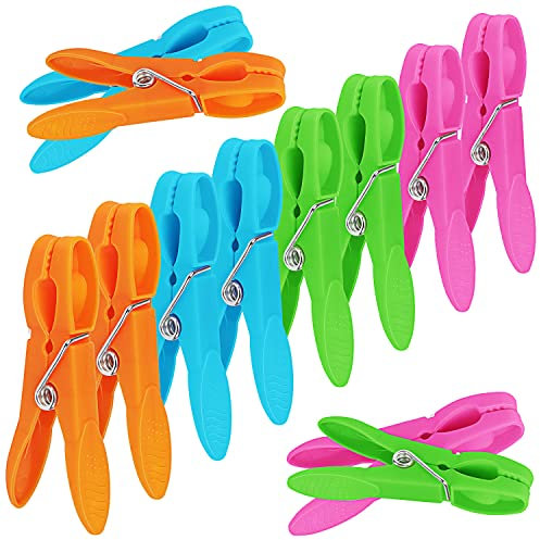 Clothes Pegs,Huoberr 48 pcs Plastic Clothes Pegs for Washing Line Pegs,Heavy Duty Laundry Clothes Pegs with Durable Springs, non-Slip Washing Pegs for Clip Clothes, Pictures and Crafts