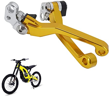 JFG RACING Motorradbremshebelkupplungshebel Aluminiumlegierung Einstellbarer Kupplungsbremshebel für Sur Ron Light Bee S/X Segway x160/x260 TALARIA STING-Gold