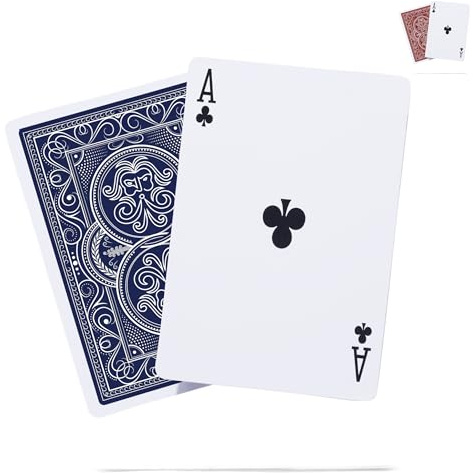 Mazzo di Carte Peso ideale per Giocare all'aperto | Carte da gioco Impermeabili e Resistenti al vento | Carte da Poker Protette in Plastica Spessa (blu)