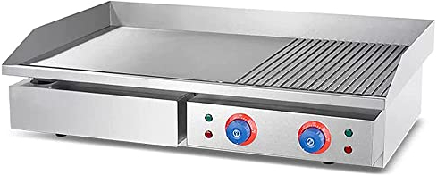 MNSSRN Horno A Nivel Comercial con 1/3 De Ranura, Barbacoa De Acero Inoxidable, Sartén Eléctrica De Temperatura Controlada, Adecuado para Filete, Plancha, Salchicha, Tocino