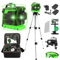 Niveau Laser Vert 3D 12 Lignes Trépied Niveau Laser 360 Autonivelant Lazer Rotatif Professionnel Étanche Comparateur de Précision avec Support pour Plafond Mur Sol Montage de Lumière