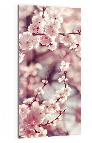 DEQORI Glas-Magnettafel | 50x100 cm groß | Motiv Kirschblütenzweige | Memo-Board aus Glas | Magnetboard inkl. Magnete, Stift & Tuch für Küche & Büro | Tafel magnetisch & beschreibbar