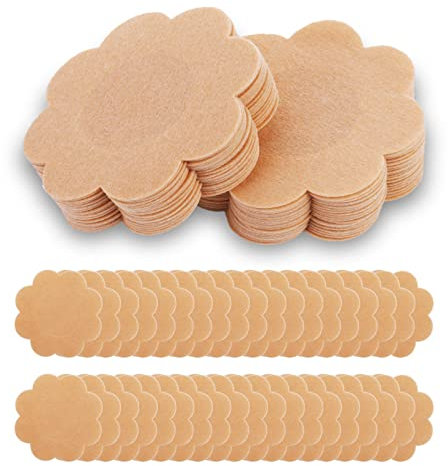 Sibba Lot de 40 Cache Tétons Autocollants en Forme de Pétale Imperméables Réutilisables pour la Natation Beige Beige Taille Unique