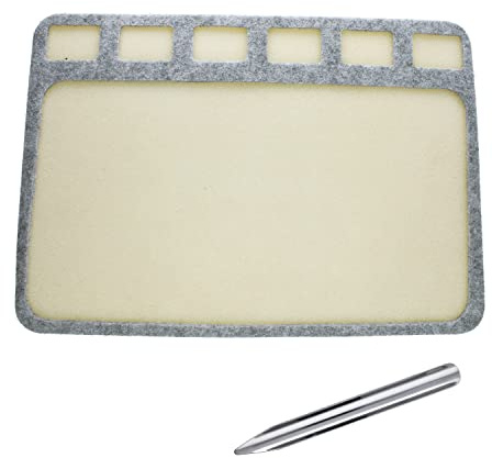 The Beadsmith Seed Bead Treasure Mat – 8” x 11” (20.3 x 27.9cm) – Soft Surface, 6 Compartments, Raised Border – Perfect for Working on Seed Bead Projects, Beading, Jewelry Making and DIY Hobbies
