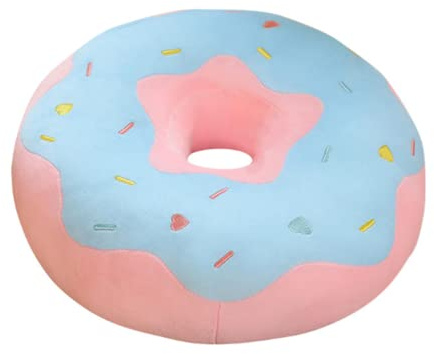 YUDONG Round Donut Pillow 16 Inches Soft Plush Funny Food Stuffed Decor Seat Pad Cushion for Couch Chair Floor Sofa (Blue Pink)