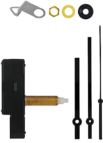 DEEWISH Revolutionerande lång total axel 32 mm/(1-1/4 tum) klockmekanism reparera kvartsrörelse, din lösning på ett högt vridmoment, batteridriven, tyst svepande klocka ingår svarta händer B