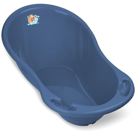 Baby Badewanne vom TÜV Rheinland zertifiziert! – Babybadewanne Neugeborene ab 0 bis 24 Monate - Anti rutsch Badewanne 86cm groß mit Stöpsel.