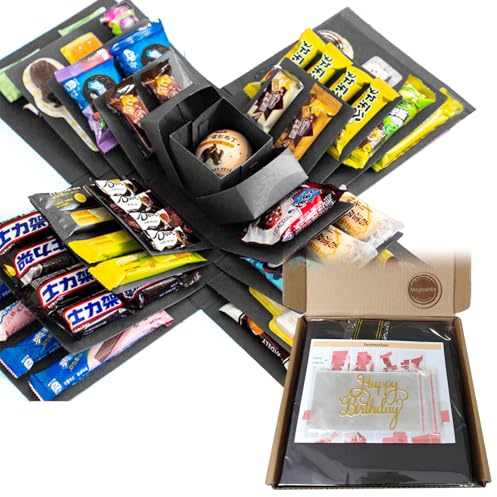 Magicaldiy Surprise Explosion Geschenkbox, DIY Überraschung Geld und Snack Box, DIY Geschenkbox für Bargeld Geschenk Pull (Schwarz)