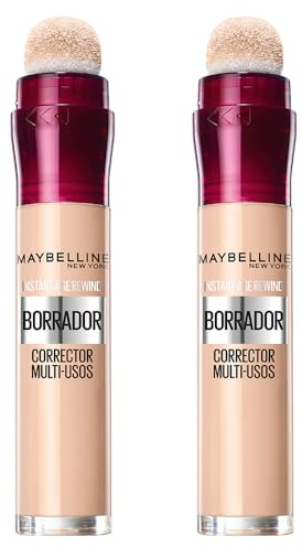 Maybelline New York Multipurpose Eraser Corrector, med modulär täckning, 2-pack, 6 + 6 ml