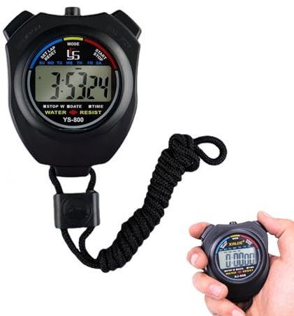 Ikadiya Digital Sport Stoppuhr Timer, Chronograph Digital Uhren Stoppuhr, Sport Stoppuhren mit Wecker für Fußball, Basketball, Laufen, Schwimmen, Fitness und mehr