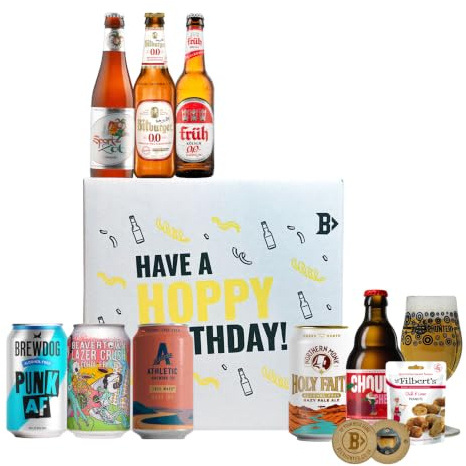 Beerhunter Low Alcohol Craft Beer Hoppy Birthday Gift Box, 8x330ml | 0.5% ABV, Alcohol-Free Beer Selection