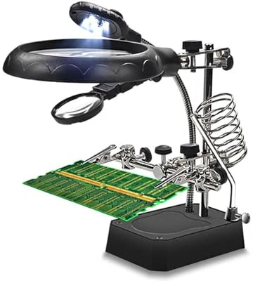 Mikroskop-Zubehör-Kit 3 In 1 Schweißen Lupe LED Hilfs Clip Lupe Manuelle Schweißen Lötkolben Festen Ständer Feste Reparatur Werkzeug Mikroskopische Objektträger