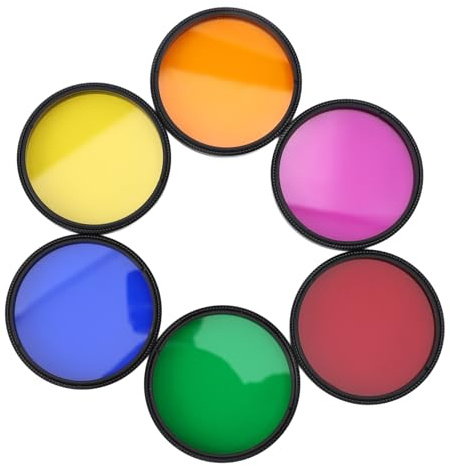 2-Zoll-Teleskop-Okularfilter-Set, Buntes Teleskop-Filter-Set, 6 Farben, M48 X 0,75 Mm, Teleskop-Nebelfilter, Mondfilter für Planetenbeobachtung, Astronomische Teleskope