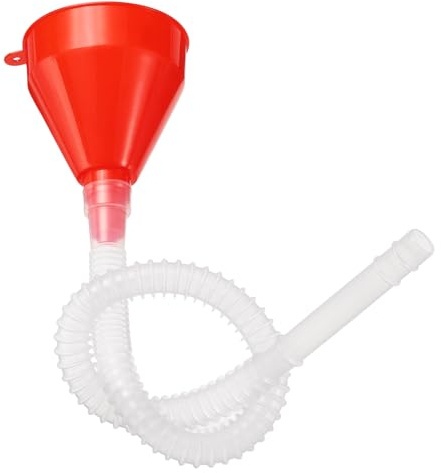 sourcing map Fuel Funnel with Long Hose, Flexible Wide Mouth Plastic Oil Funnel Universal Filling Car Funnel for Engine Oil Gas Gasoline Diesel