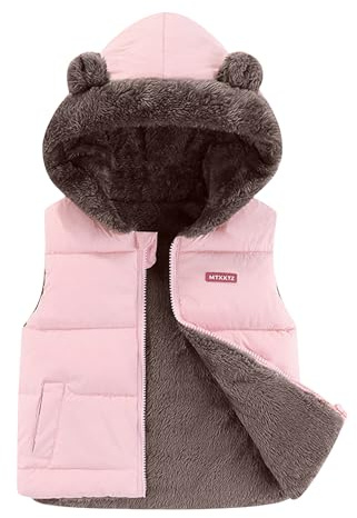 Happy Cherry Fille Garçon Gilet Matelassé Chaude Enfant 2-7 Ans Doudoune sans Manche Gilet en Duvet Double Face 120