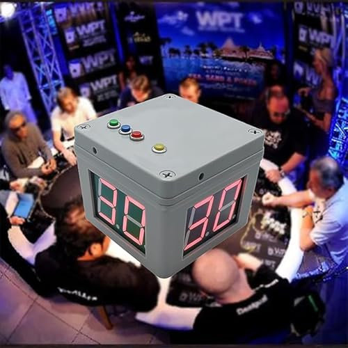 McbeAn Poker-Shot-Uhr, Digitaler Schach- Und Karten-Timer, 4-seitiger Poker-Turnier-Timer, 3 Farben, Für Poker, Schachturniere