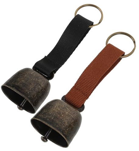 KOMBIUDA 2 Stück Kleine Messingglocken Für Hundehalsbänder Laute Bärenglocken Mit Riemen Haustierglocken Anti-Verlust-Training Haustierhalsband-anhänger Zubehör