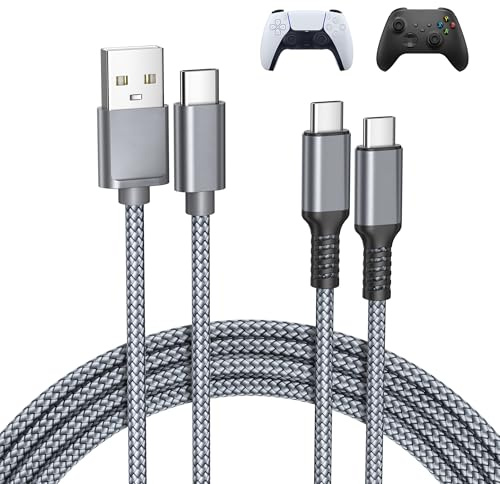 BASESAILOR USB Type C Charge Cable for XBox Series X|S USB to USB C Lead 1M | 2Pack for PS5 Controller,Elite Series 2 Controller,Nintendo Switch 2/OLED,for PlayStation 5 DualSense,PS5 Pro Controller