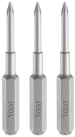 QUARKZMAN 3 Stück Y000 Tri Wings Schraubendreher Bit Set 5/32 Zoll Sechskant Schaft 35mm/1,38 Zoll Länge Magnetisch 3 Punkt Y förmiger Kopf Sechskant Bits S2 Stahl Bitsatz für Akkuschrauber